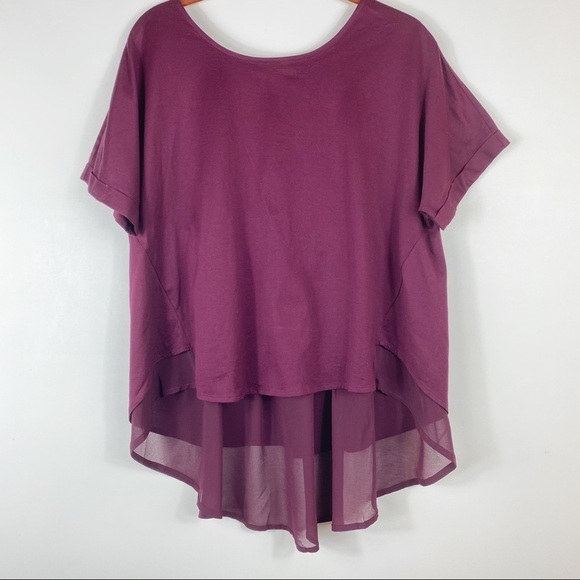 Anthropologie Eri + Ali Split Back Top Chiffon - Picture 1 of 10